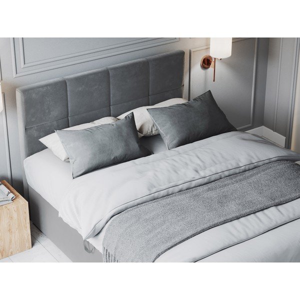 Szürke boxspring ágy tárolóhellyel 160x200 cm Mimicry – Mazzini Beds-image-1