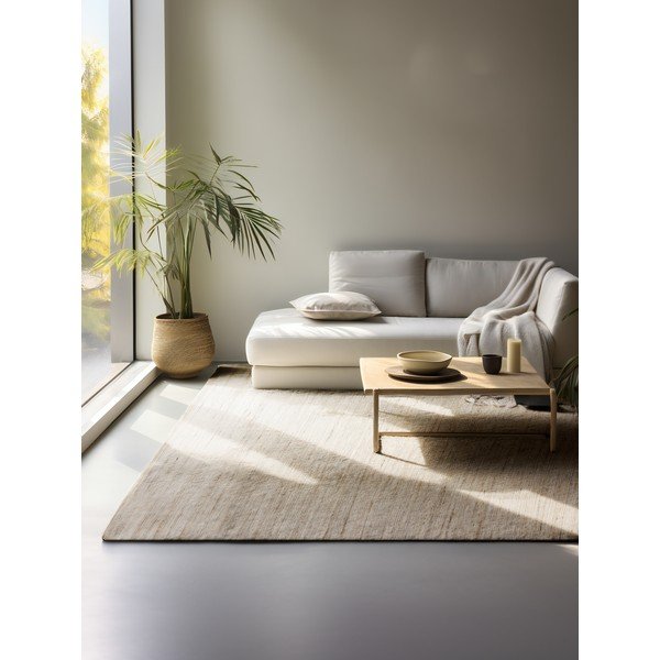 Világos natúr színű kétoldalas-kézi szövésű jutakeverék szőnyeg 60x90 cm Dhaka – Hanse Home-image-1