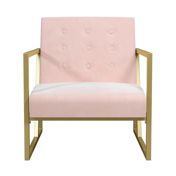 Lexington rózsaszín bársony fotel - CosmoLiving by Cosmopolitan