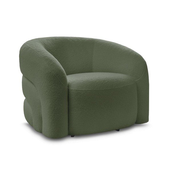 Zöld forgó buklé fotel Elina – Bobochic Paris