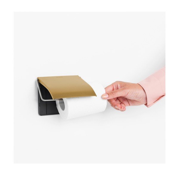 Aranyszínű fali acél WC-papír tartó ReNew – Brabantia-image-1