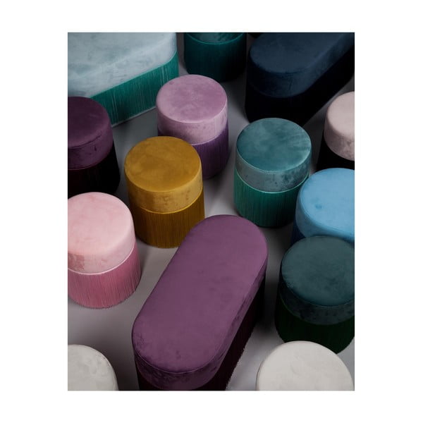 Lila puff bársony kárpittal - Velvet Atelier-image-2