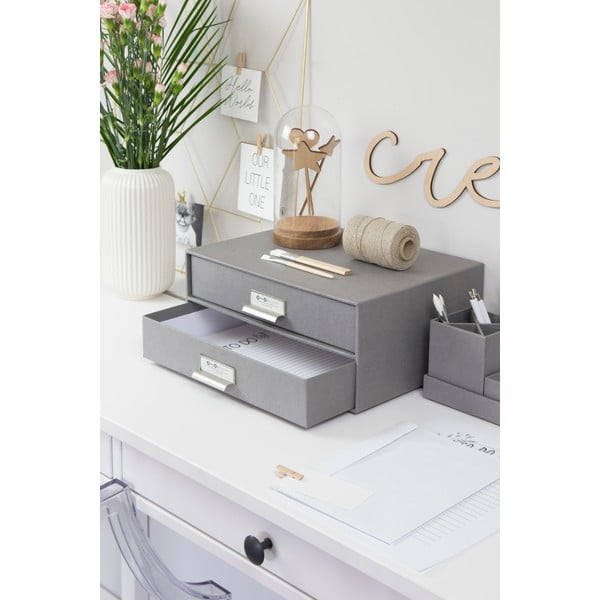 Birger szürke kétszintes irattartó, 33 x 22,5 cm - Bigso Box of Sweden-image-2