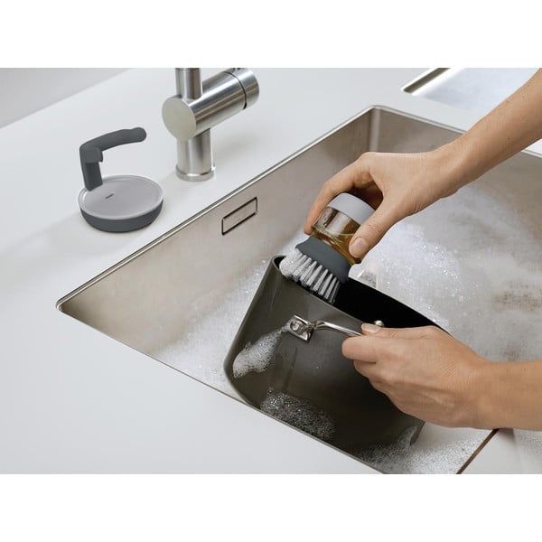 Palm Scrub szürke mosogatókefe adagolóval és állvánnyal - Joseph Joseph-image-3