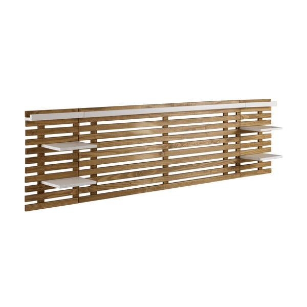 Fehér-natúr színű borovi fenyő ágytámla 240x62 cm Nidra – Marckeric-image-2