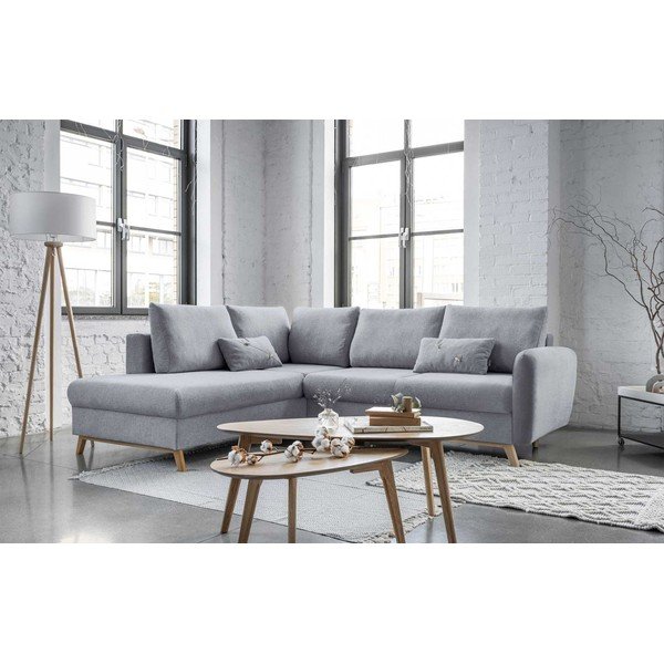 Scandic Lagom L világosszürke kinyitható kanapé, bal oldalas - Miuform-image-3