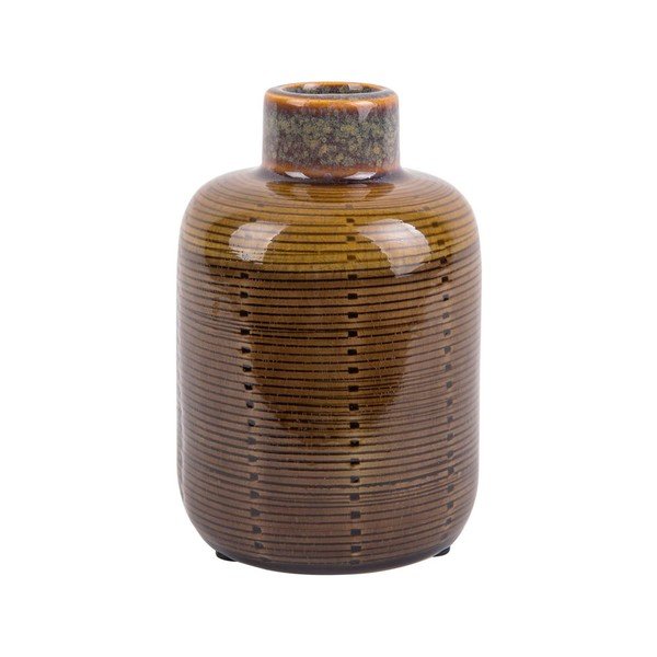 Bottle barna kerámia váza, magasság 14 cm - PT LIVING