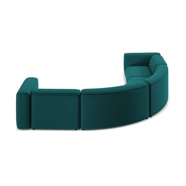 Türkiz bársony sarokkanapé Ekahi – Makamii-image-4