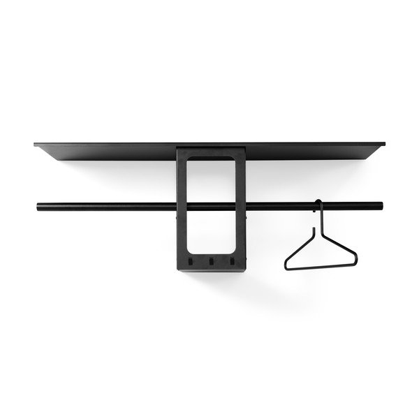 Fekete acél fali fogas polccal 100 cm Luno Small – Spinder Design-image-2