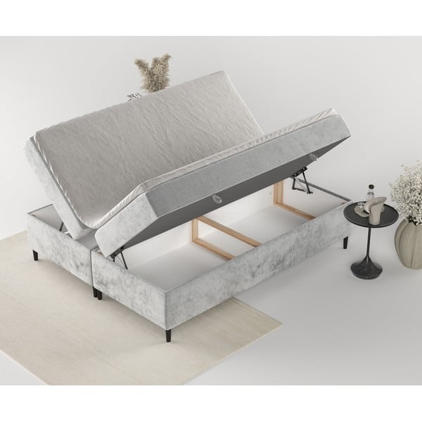 Szürke ágyneműtartós boxspring ágy 180x200 cm Araya – Maison de Rêve-image-4
