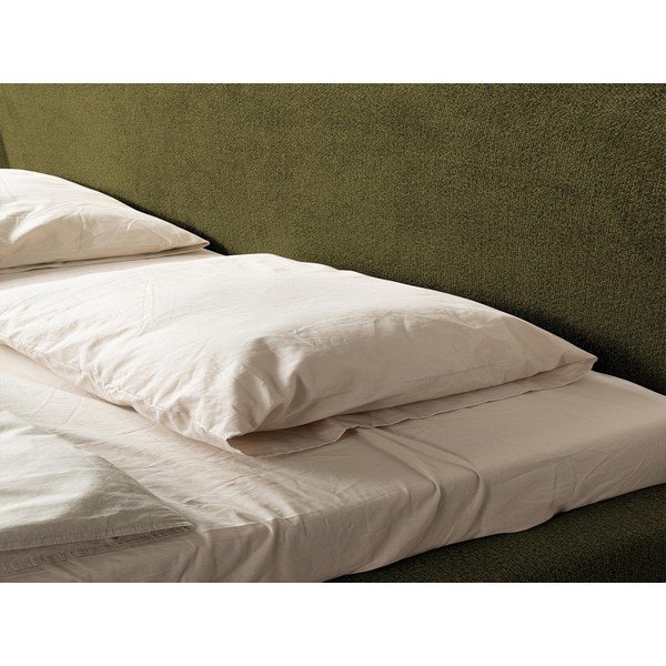 Sötétzöld kárpitozott franciaágy ágyráccsal 140x200 cm Makana – Makamii-image-3