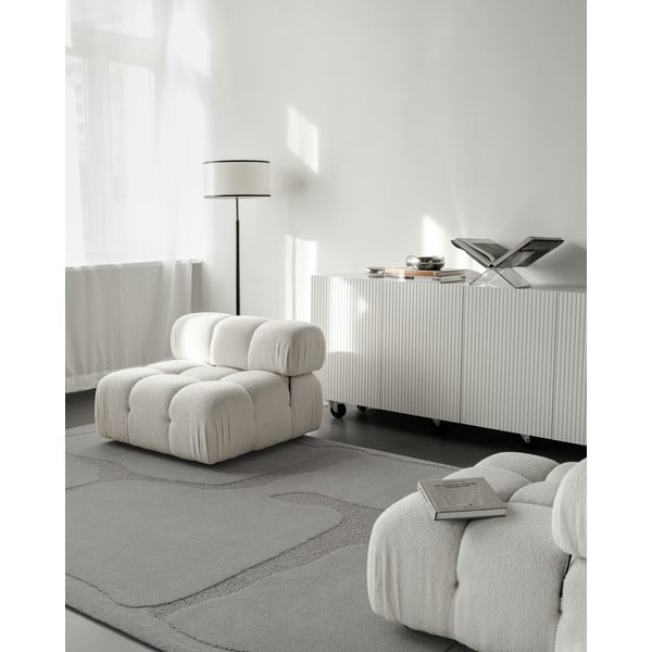 Szürke gyapjú szőnyeg 200x300 cm Morphic Organica – Agnella-image-1