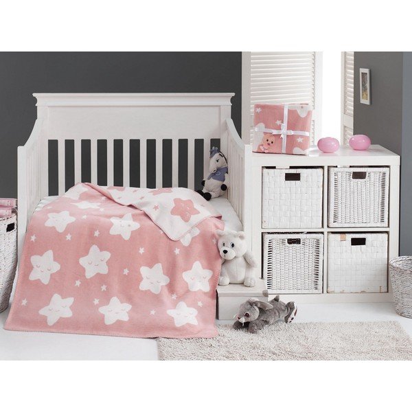 Rózsaszín fleece gyerek takaró 100x120 cm Star – Mijolnir-image-1