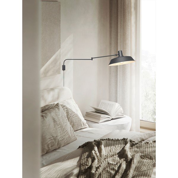 Matt fekete konnektorhoz csatlakoztatható fali lámpa hajlítható szerkezettel ø 35,5 cm Bolder – Trio-image-1