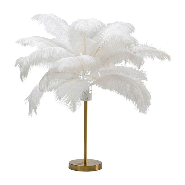 Fehér asztali lámpa toll búrával (magasság 60 cm) Feather Palm – Kare Design