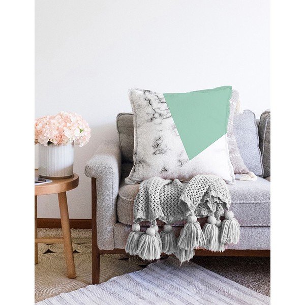 Marble zöld-szürke pamut keverék párnahuzat, 55 x 55 cm - Minimalist Cushion Covers-image-2