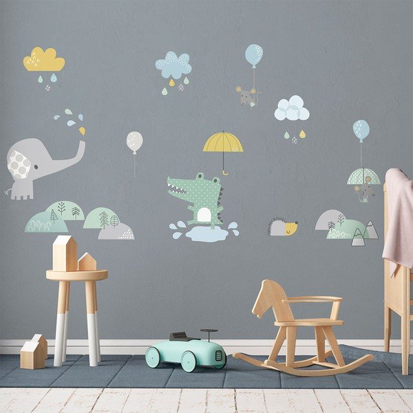 Animals in the Rain gyerek falmatrica - Ambiance-image-3