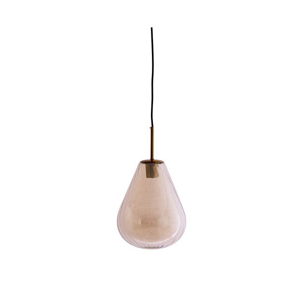 Borostyán színű függőlámpa üveg búrával Leona – Light & Living