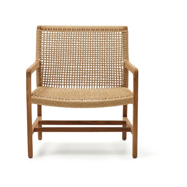 Natúr színű tömörfa kerti fotel Sabolla – Kave Home-image-1