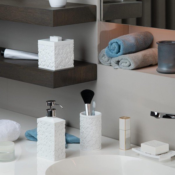 Fehér poligyanta fürdőszobai rendszerező vattakorongokhoz Agda – Spirella-image-1