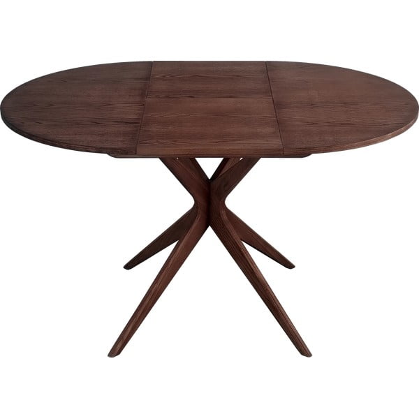 Kerek bővíthető étkezőasztal hosszabbító asztallappal diófa dekorral ø 90 cm Jubi – Ragaba-image-1