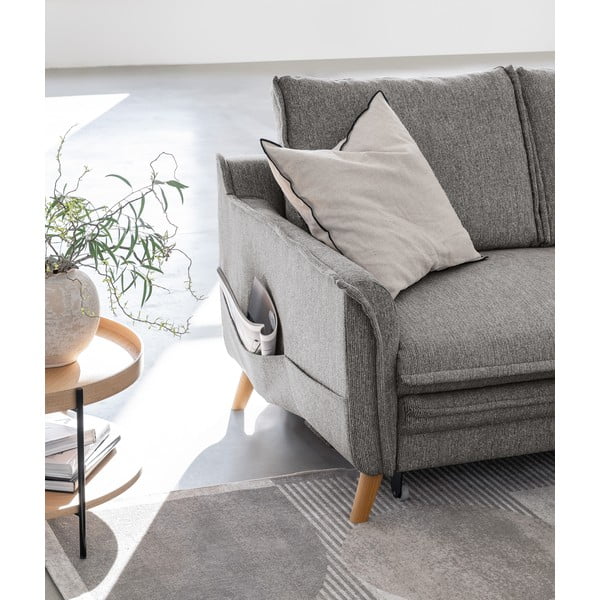 Szürke kinyitható sarokkanapé (jobb oldali) Charming Charlie – Miuform-image-4