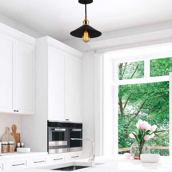 Fekete mennyezeti lámpa fém búrával ø 24 cm Berceste – Opviq lights-image-3