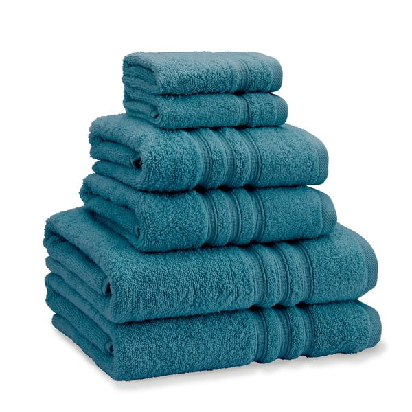 Kékeszöld frottír pamut törölköző és fürdőlepedő készlet 6 db-os Zero Twist – Catherine Lansfield