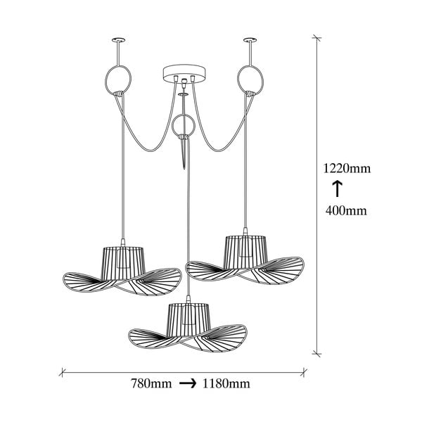 Fekete függőlámpa fém búrával ø 78 cm Tel – Opviq lights-image-3