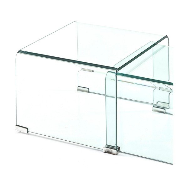 Üveg dohányzóasztal szett 2 db-os 44.5x49 cm Cristal – Tomasucci-image-3