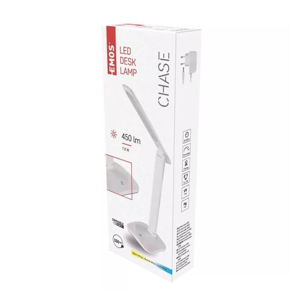 Fehér LED szabályozható asztali lámpa (magasság 37 cm) Chase – EMOS-image-1