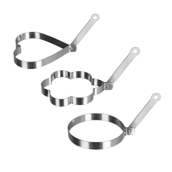 3 db rozsdamentes acél tükörtojás forma - Metaltex