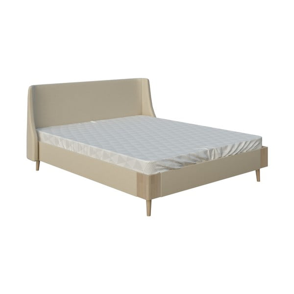 Lagom Side Soft bézs kétszemélyes ágy, 180 x 200 cm - AzAlvásért