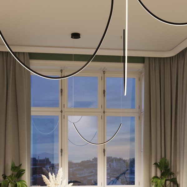 Fekete alumínium LED függőlámpa ALVAR – Thoro-image-4