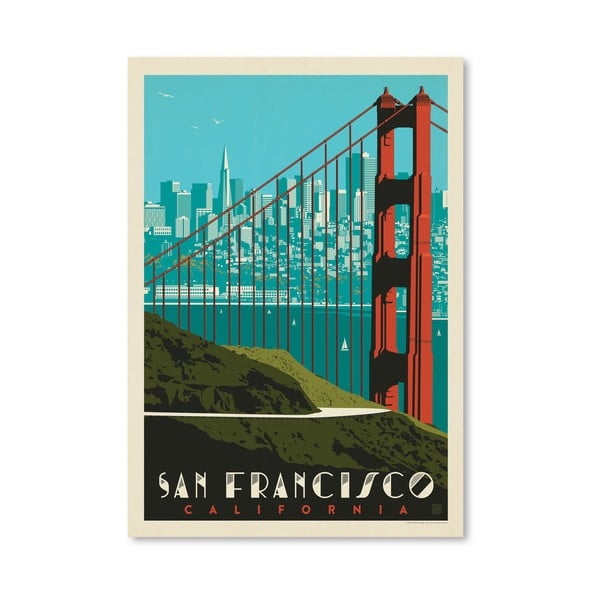 Golden Gate poszter, 42 x 30 cm - Americanflat
