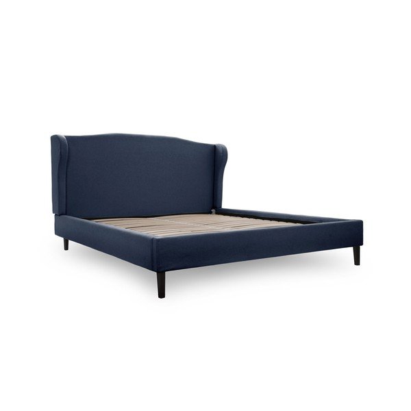 Windsor sötétkék ágy fekete lábakkal, 160 x 200 cm - Vivonita-image-4