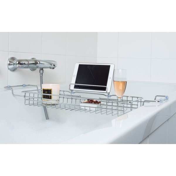 Tub ezüstszínű állítható polc fürdőkádra, 61 - 86 cm - PT LIVING-image-1
