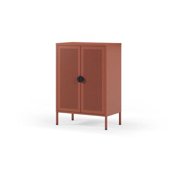 Terrakotta színű fém szekrény 70x100x40 cm Sayla – Marckeric-image-2