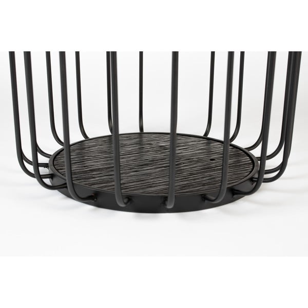 Lance fekete tárolóasztal üveg asztallappal, ø 35 cm - White Label-image-3