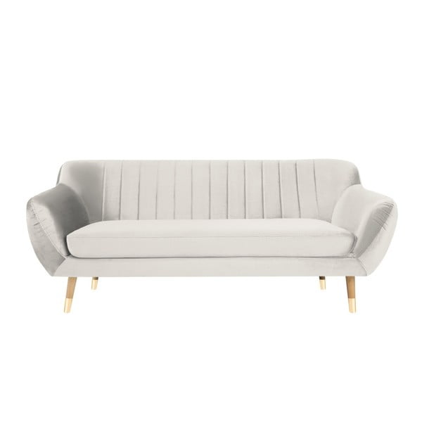 Benito krémszínű bársony kanapé, 188 cm - Mazzini Sofas