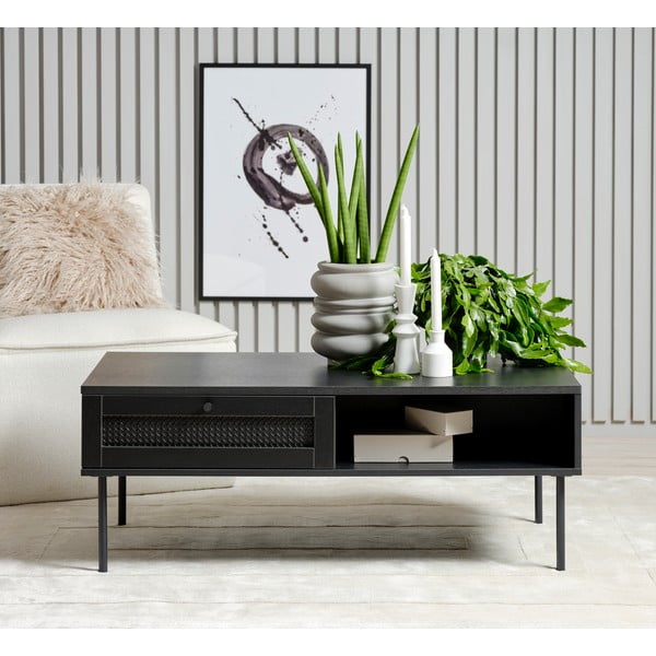 Fekete dohányzóasztal 60x110 cm Pensacola – Unique Furniture-image-1