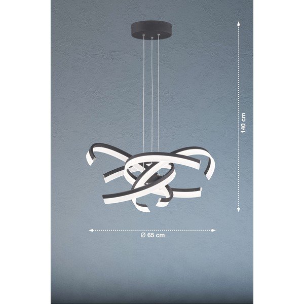 Fekete LED dimmelhető függőlámpa ø 65 cm Sund TW – Fischer & Honsel-image-2