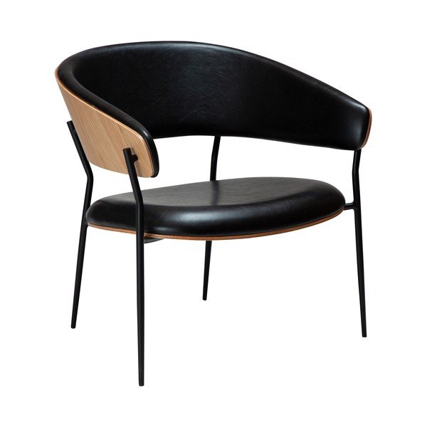 Fekete bőrutánzat fotel Crib – DAN-FORM Denmark