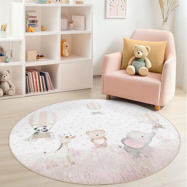 Mosható gyerek szőnyeg ø100 cm Dainty Animals – Mila Home-image-3