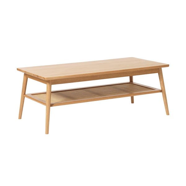 Natúr színű dohányzóasztal tölgyfa dekoros asztallappal 60x120 cm Barrali – Unique Furniture-image-1