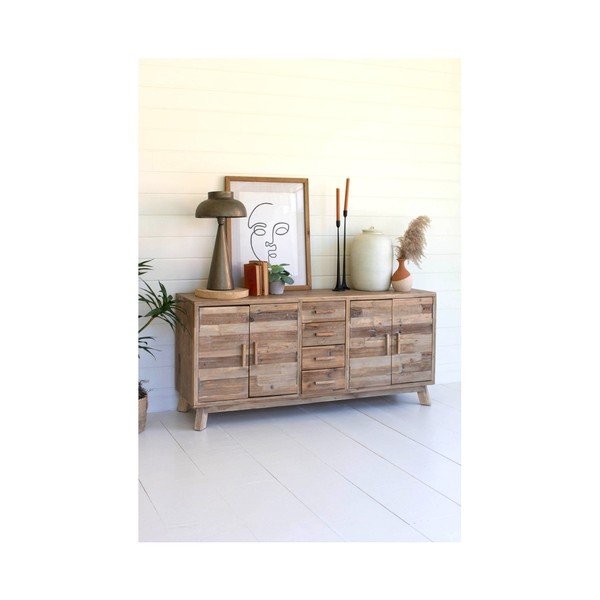 Natúr színű újrahasznosított fa komód 150x70x40 cm Desna – Interia Home & Living