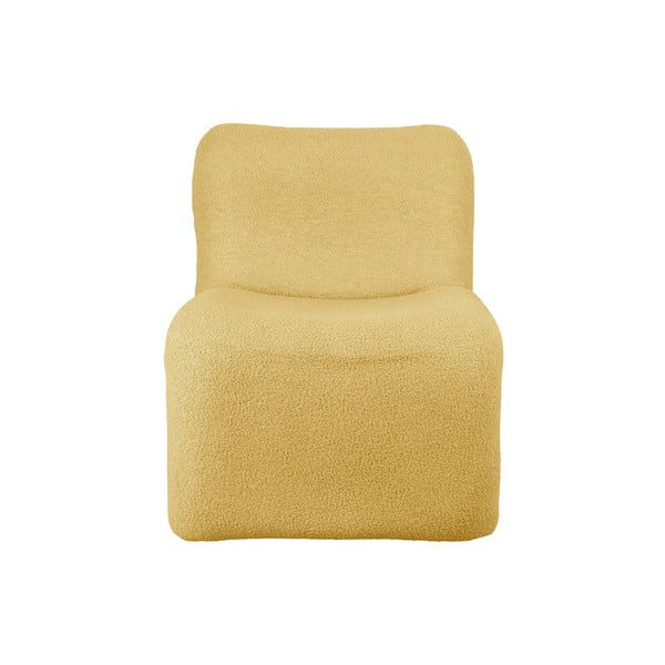 Okkersárga buklé fotel Fuerza – Leitmotiv-image-2