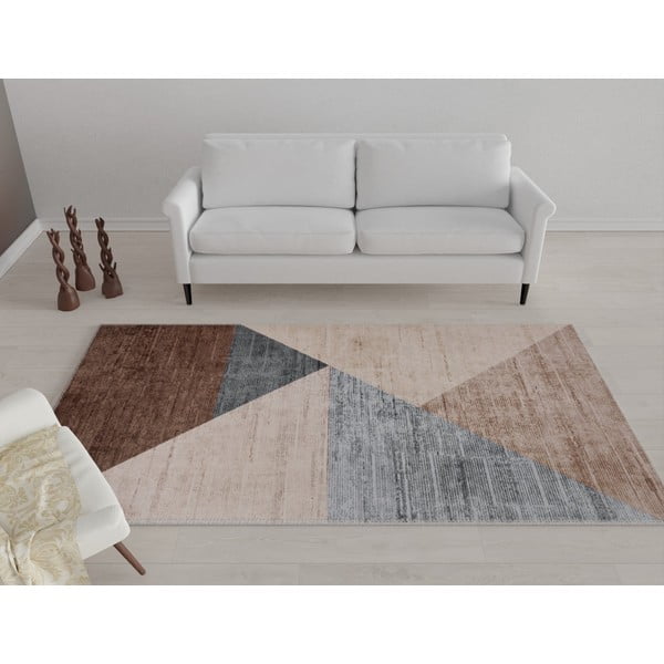 Barna-bézs mosható szőnyeg 80x50 cm - Vitaus-image-1