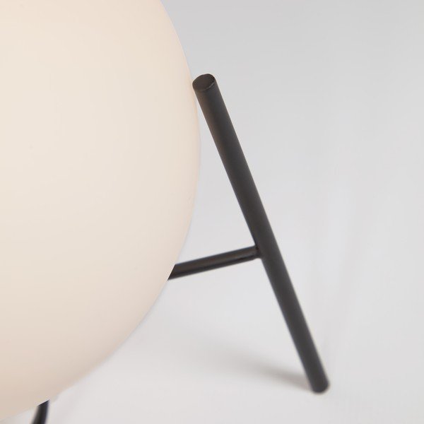 Fehér-fekete asztali lámpa üveg búrával (magasság 22 cm) Seina – Kave Home-image-3