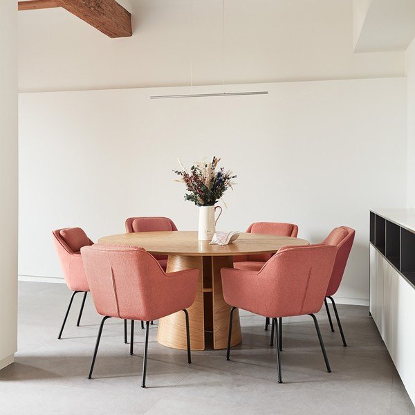 Kerek étkezőasztal kőrisfa dekorral ø 157 cm Cep – Teulat-image-1